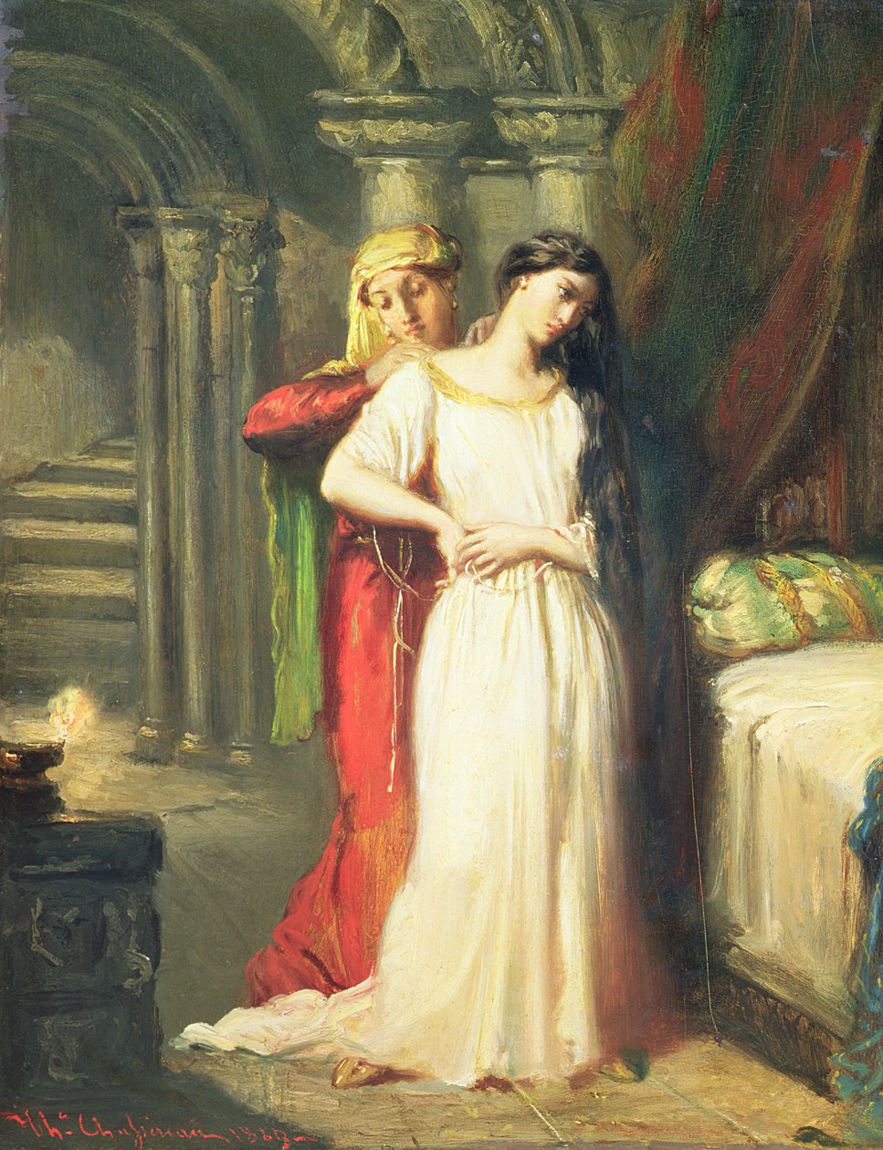 Desdemona odchází do své postele, 1849 od Théodore Chassériau