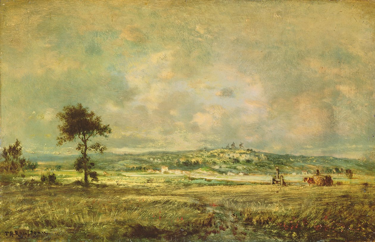 Účinky bouře, Pohled na planinu Montmartre od Pierre Etienne Theodore Rousseau