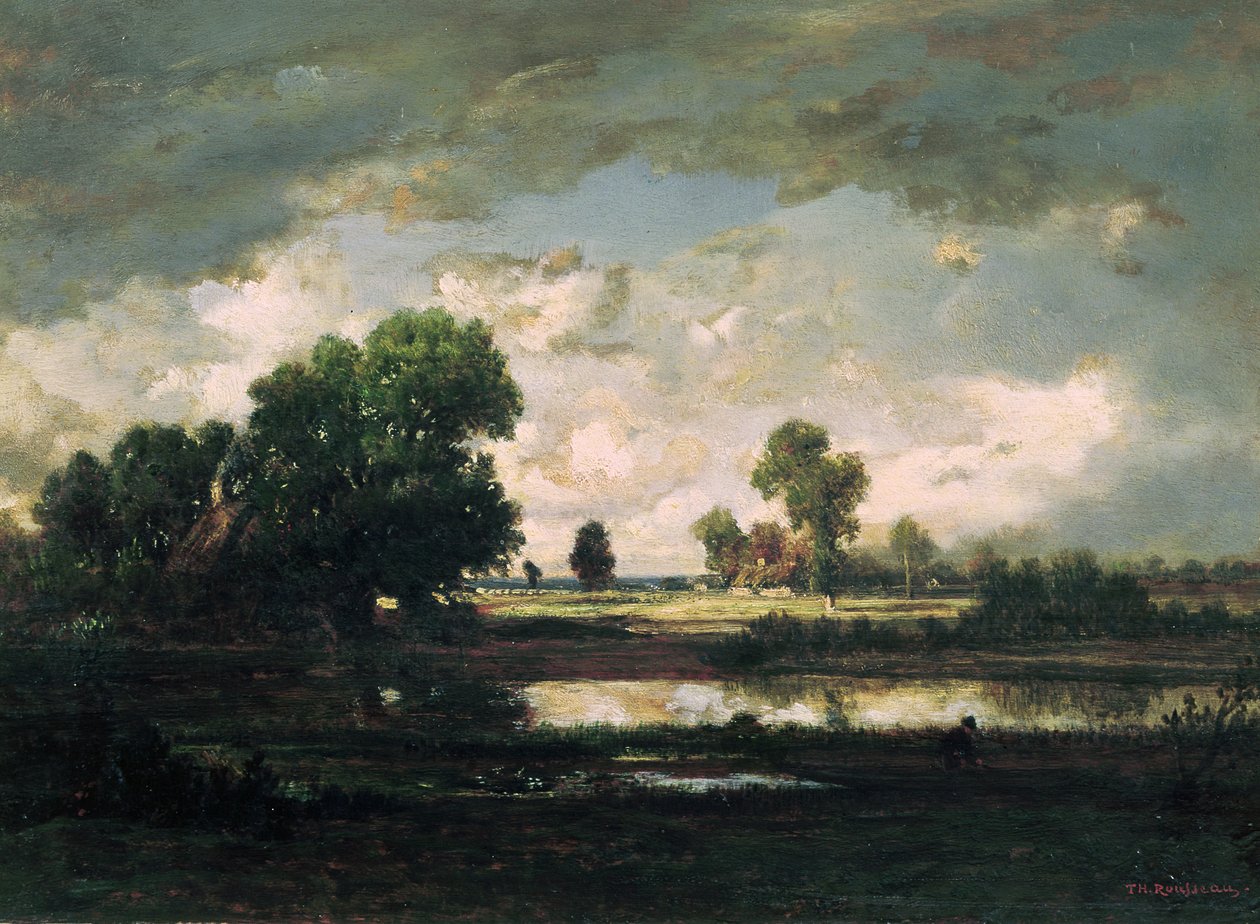 Bazén s bouřlivou oblohou, c.1865-7 od Pierre Etienne Theodore Rousseau