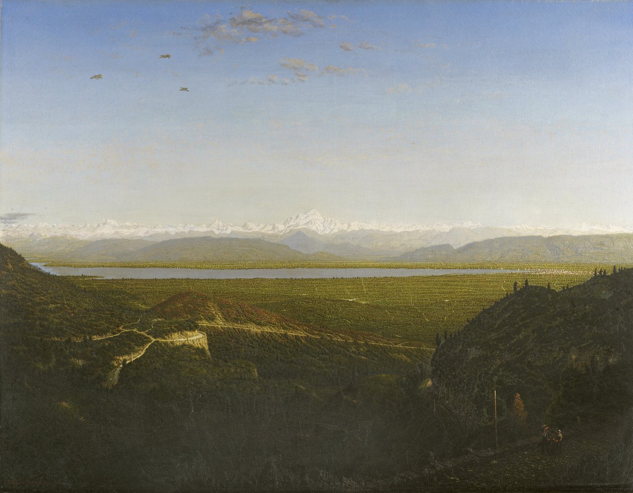 Pohled na Mont Blanc, při pohledu z La Faucille, c.1865 od Pierre Etienne Theodore Rousseau