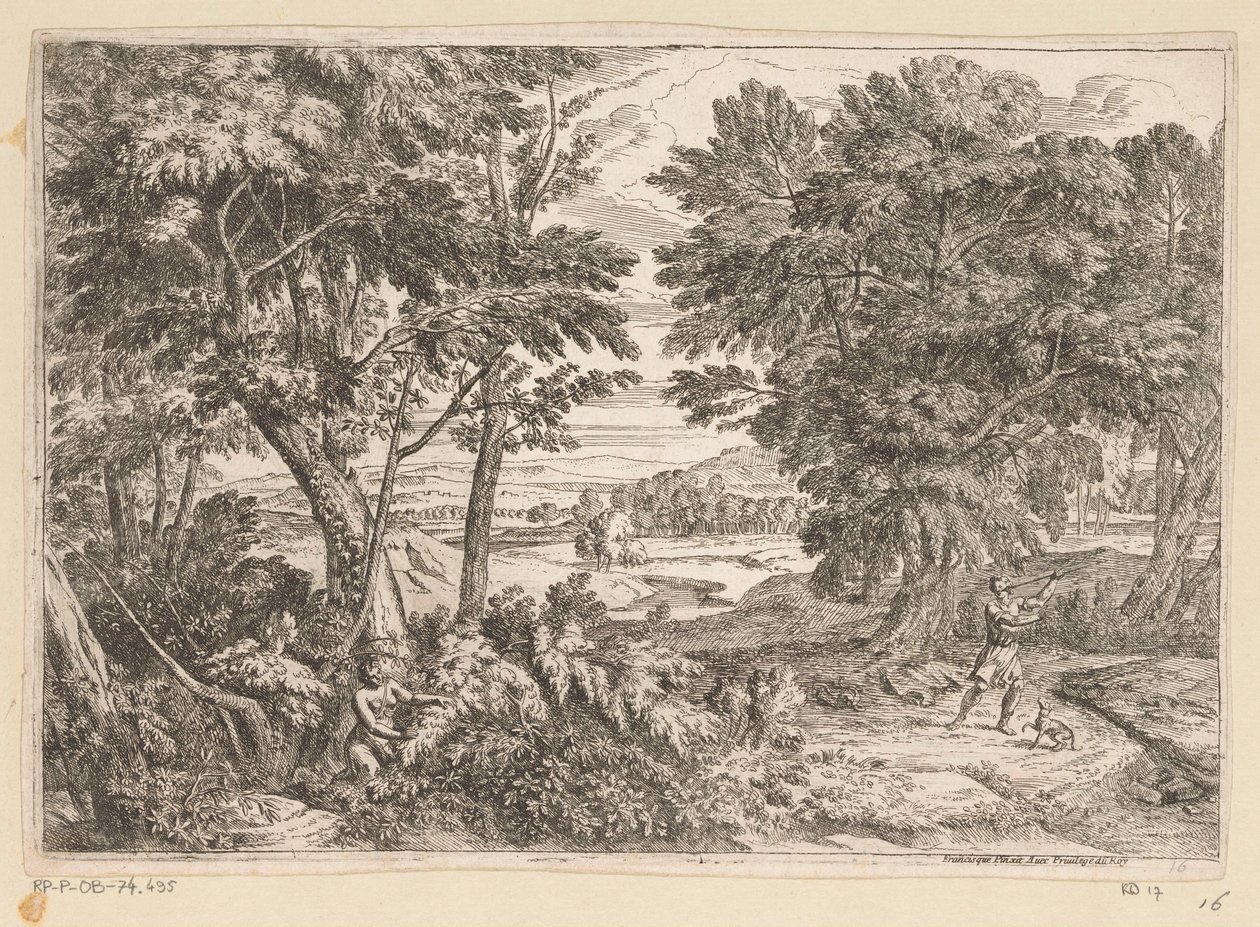 Arkádská krajina s Kephalos a Prokris Suite de Paysages (název série) od Théodore