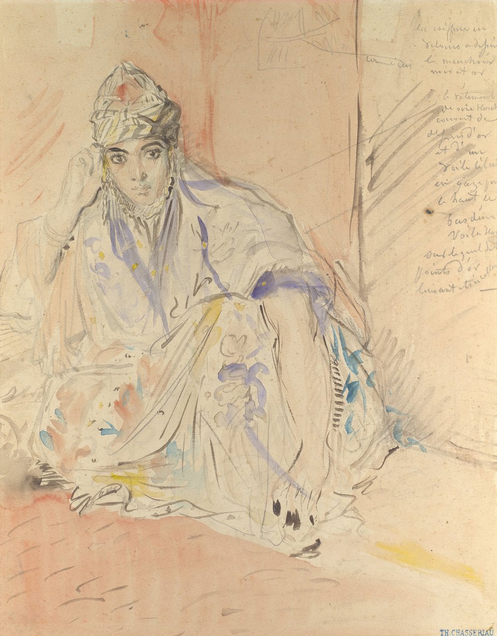Židovská žena z Alžíru sedící na zemi, ca. 1846. od Théodore Chassériau