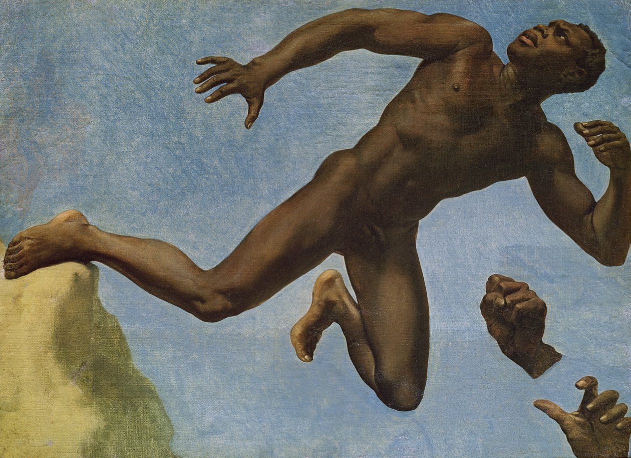 Studie aktu Blacka, 1838 od Théodore Chassériau