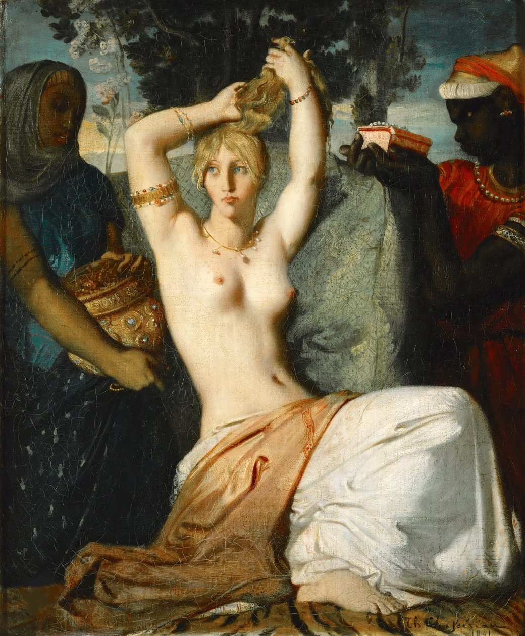 Toaleta Ester Ester se připravuje na představení králi Ahasverovi, 1841. od Théodore Chassériau