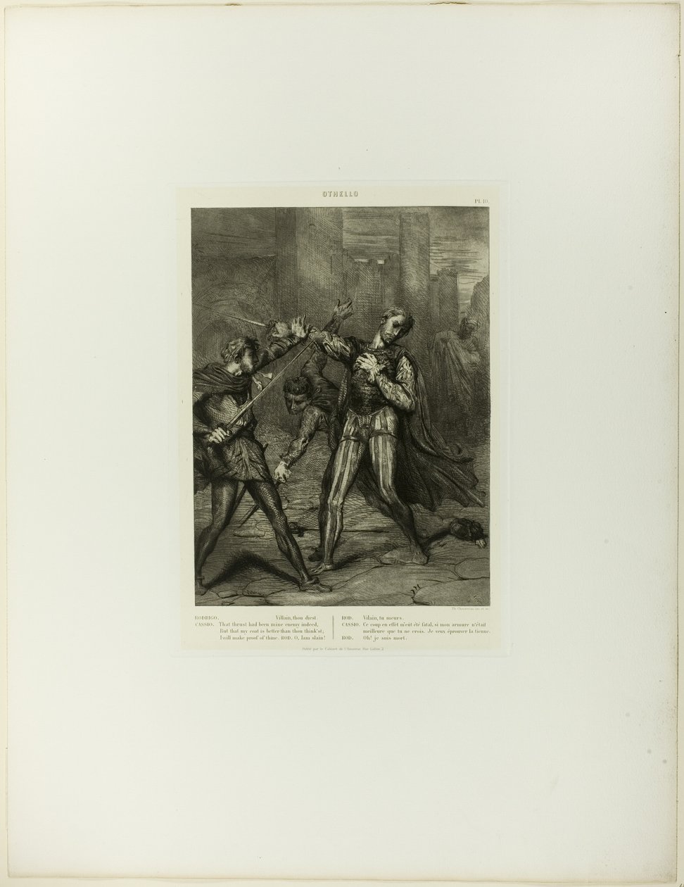 Villain, Thou Diest, talíř deset od Othella od Théodore Chassériau