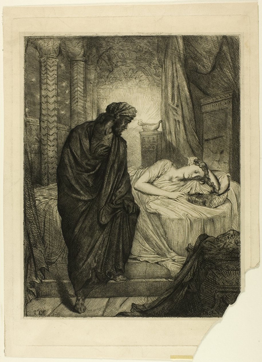 Přesto She Must Die, talíř jedenáct od Othella od Théodore Chassériau