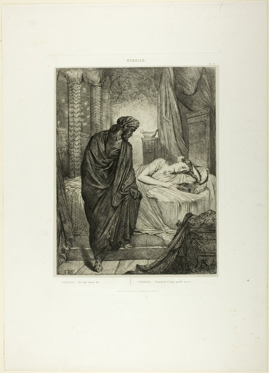 Přesto She Must Die, talíř jedenáct od Othella od Théodore Chassériau