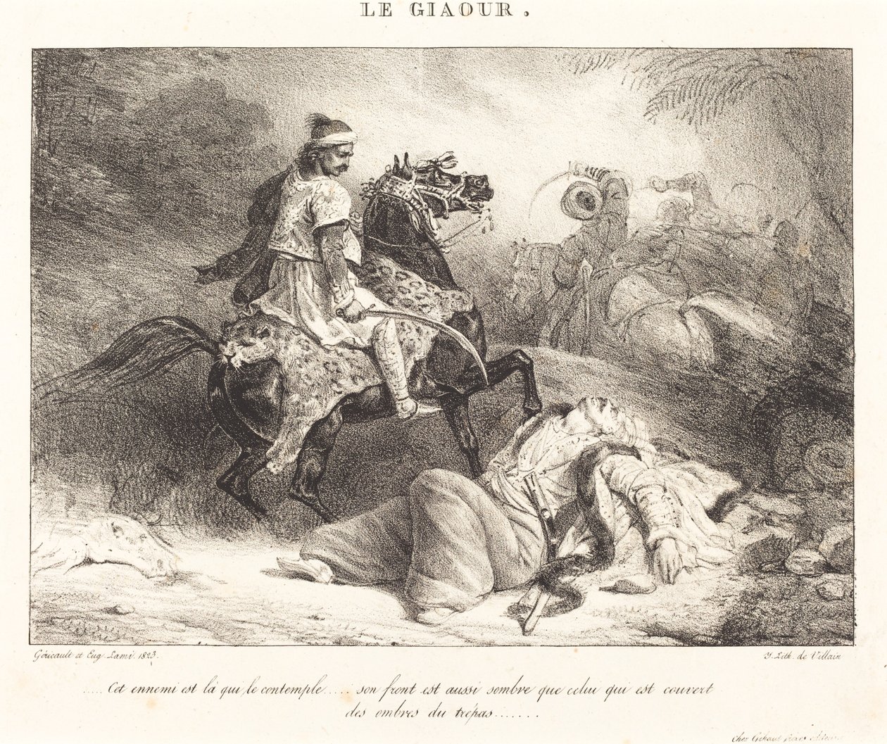 Le Giaour (Nevěřící) od Théodore Gericault and Eugène Louis Lami