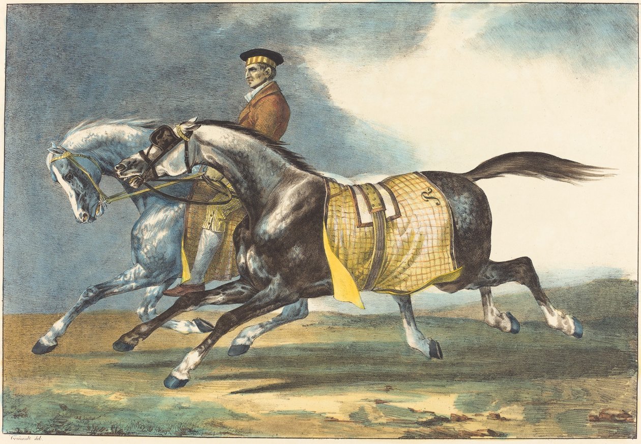 Dva Dapple-Gray Koně Cvičení od Théodore Gericault and Léon Cogniet