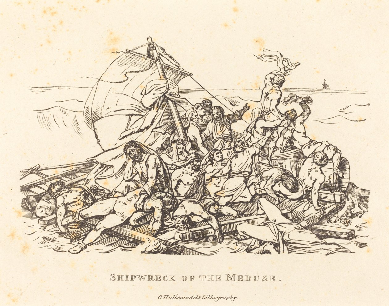 Ztroskotání Meduse od Théodore Gericault and Nicolas Toussaint Charlet