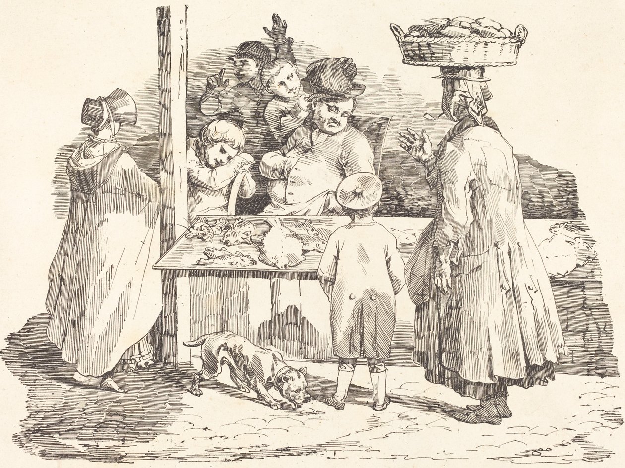 Dřímající Rybář od Théodore Gericault and Nicolas Toussaint Charlet