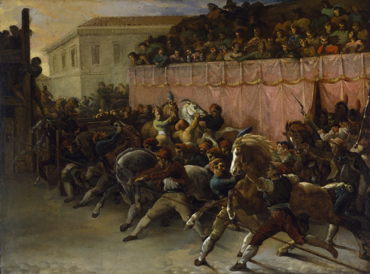 Géricault - Závodníci bez jezdců v Římě, 1817 od Theodore Gericault