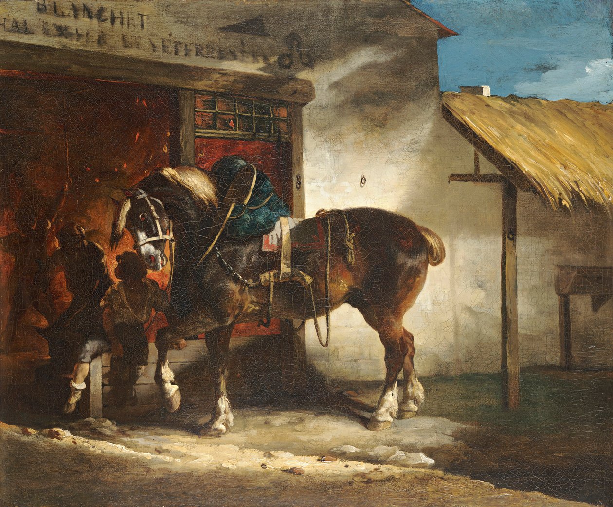 Géricault - Vesnická kovárna, asi 1822 od Theodore Gericault