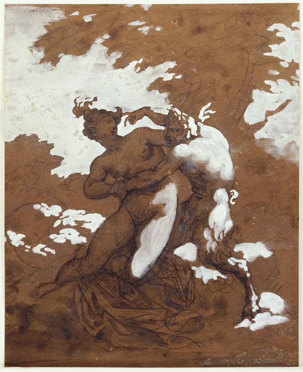 Satyr a nymfa od Theodore Gericault
