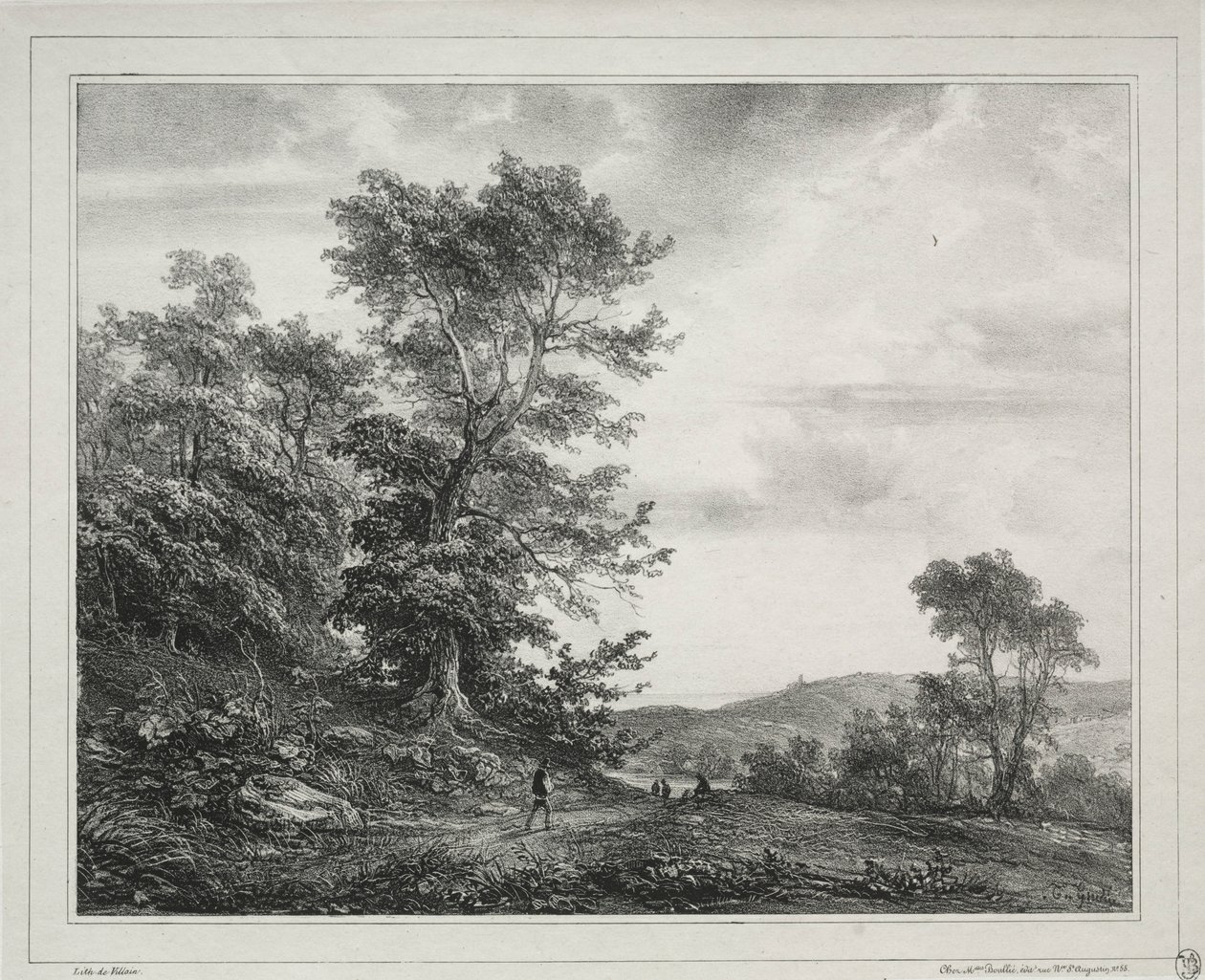 Krajina s figurami, 1817. od Jean Antoine Theodore Gudin
