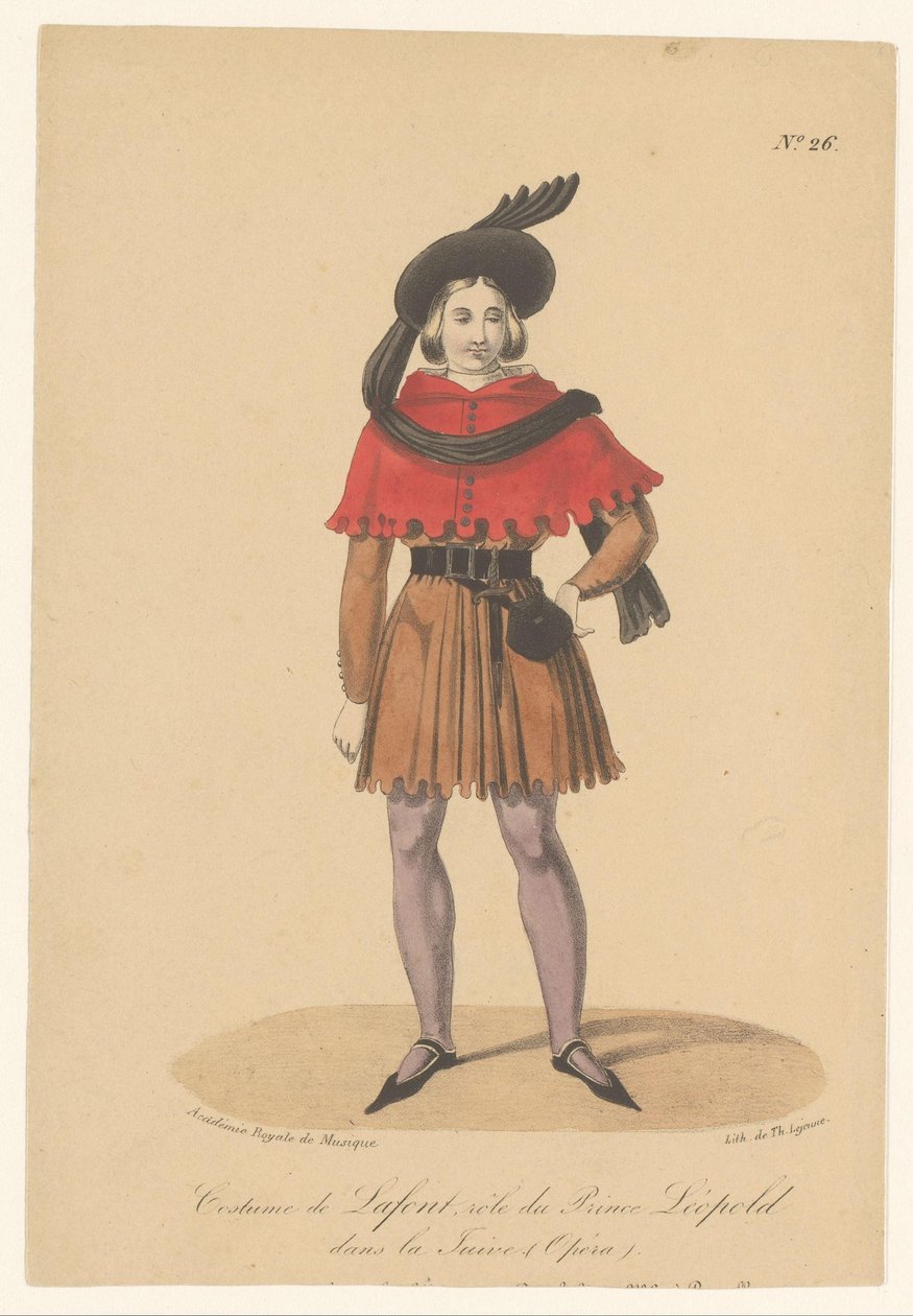 Marcelin Lafont v roli van prine Leopolda v opeře La Juive Kostým od Lafonta, role prince Léopolda v La Juive (Opéra) (název na objektu) Herci, herečky v operezangers in hun rol (název seriálu) od Théodore Lejeune