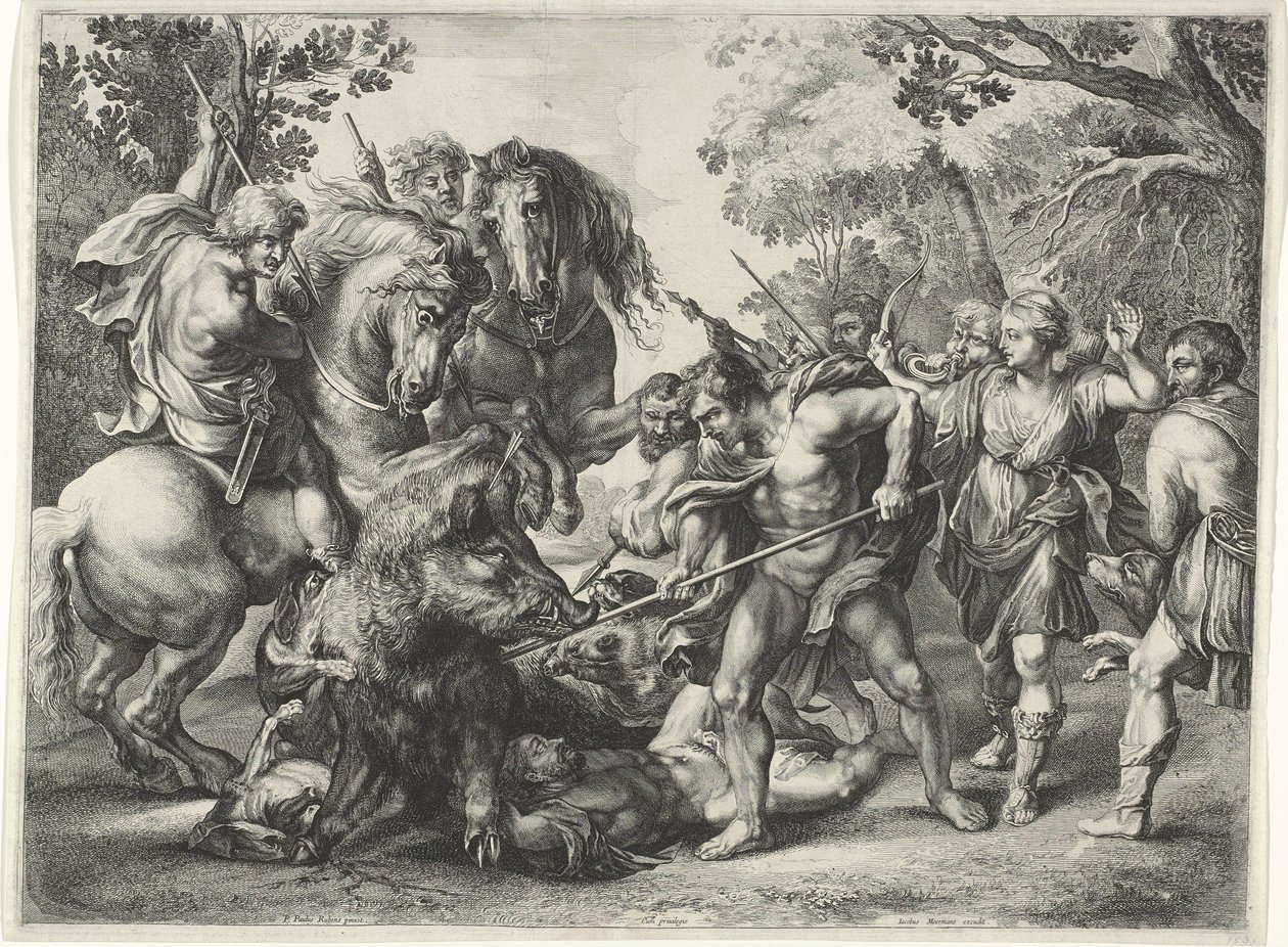 Hon na kalydonského kance od Théodorus van Kessel