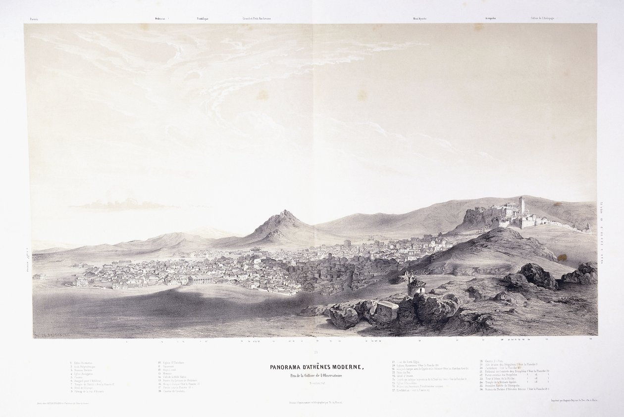 Panorama moderních Athén od Théodose du Moncel