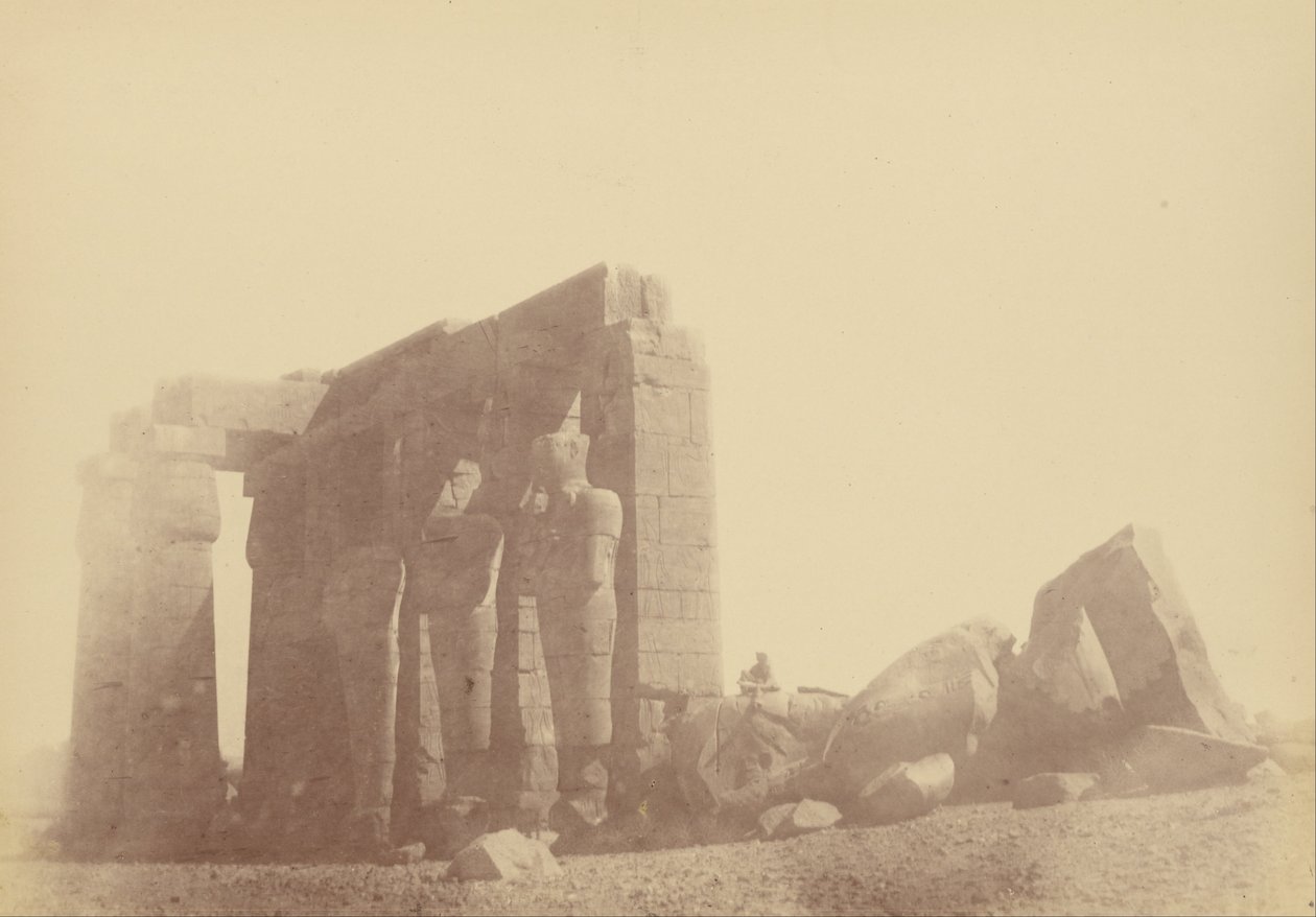 (Zavřít pohled na kolos Ramesseum) od Théodule Devéria