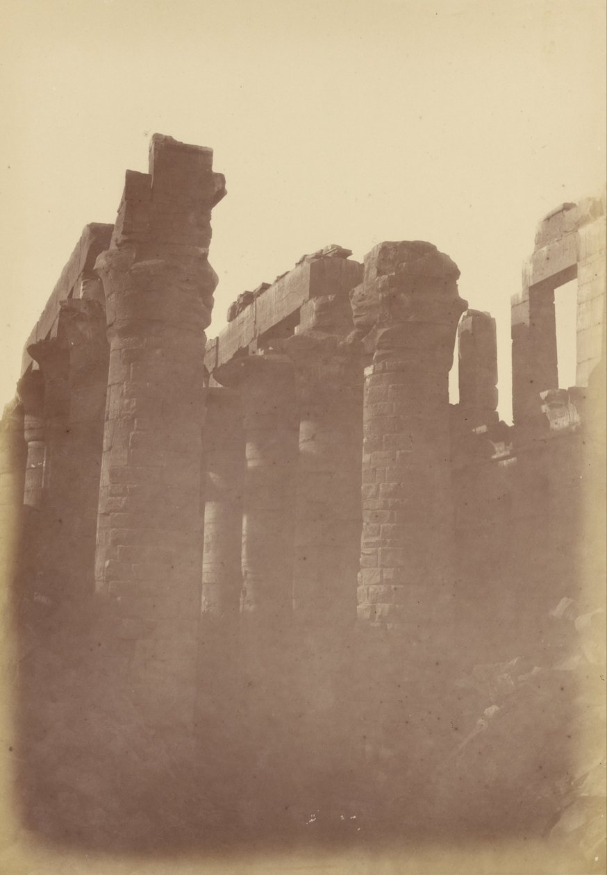 (Zavřít pohled na pilíře místnosti Hypostyle, Karnak) od Théodule Devéria