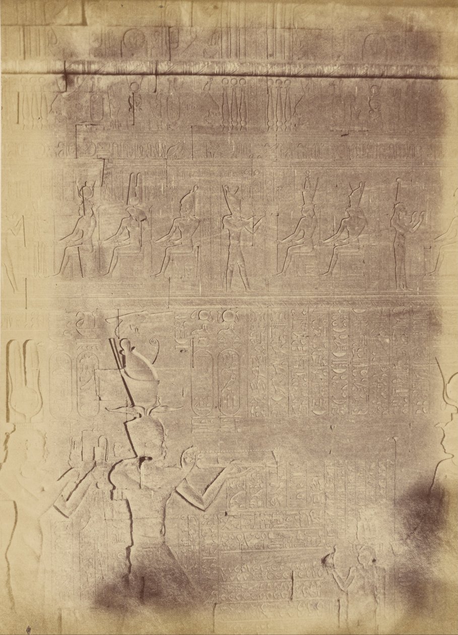 (Detail hieroglyfických nápisů (pravděpodobně z Edfuova chrámu)) od Théodule Devéria