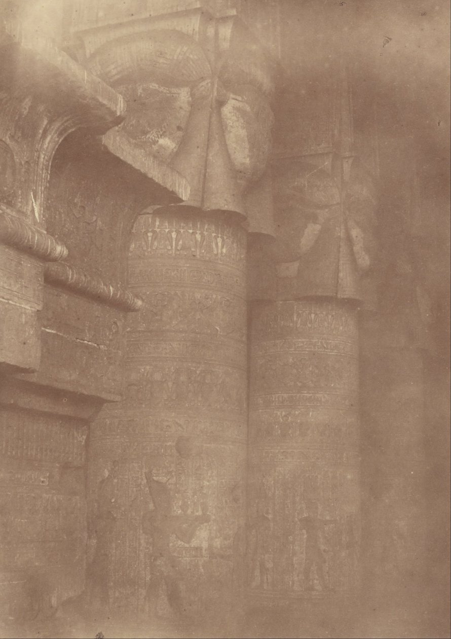 (Detail sloupů a hlavních měst Denderahova chrámu) od Théodule Devéria