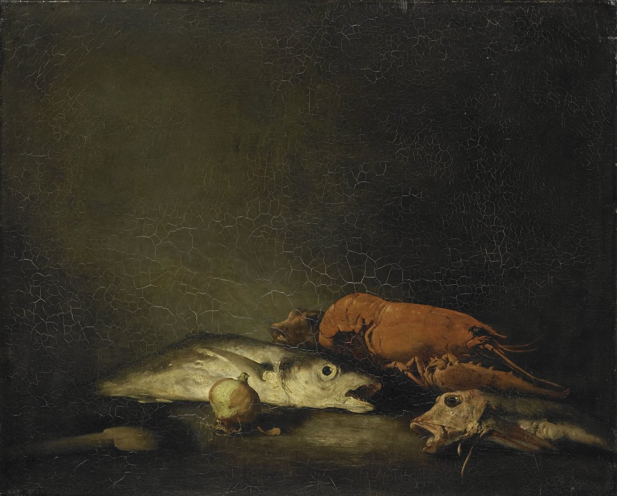 Zátiší s rybami a humrem od Théodule Augustin Ribot