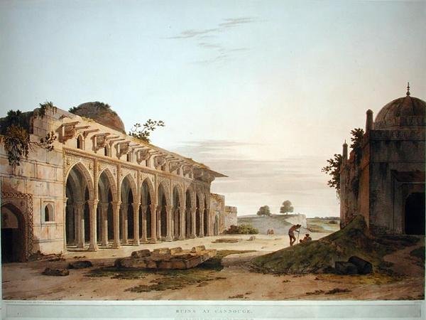 Ruins at Cannouge, publikoval 1802 od Thomas und William Daniell