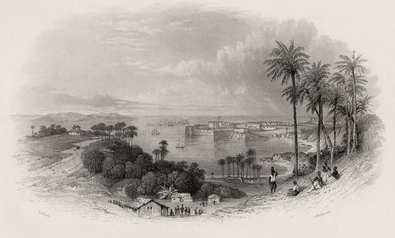 Bombay India, vyryl A. Willmore (1814-88) od Thomas Allom