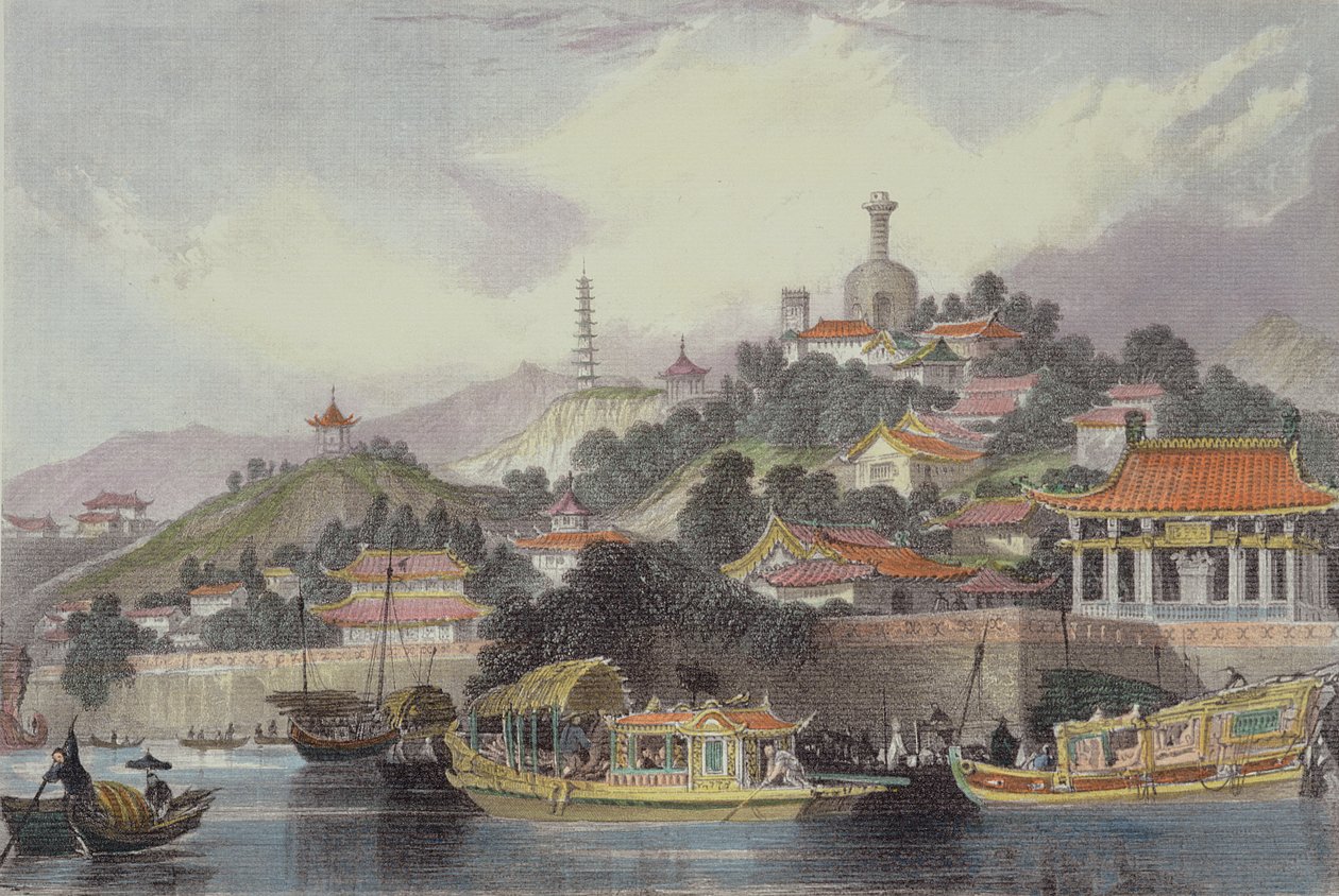 Zahrada císařského paláce, Peking, z „Čína v řadě pohledů“ od George Newenhama Wrighta (asi 1790-1877) 1843 od Thomas Allom