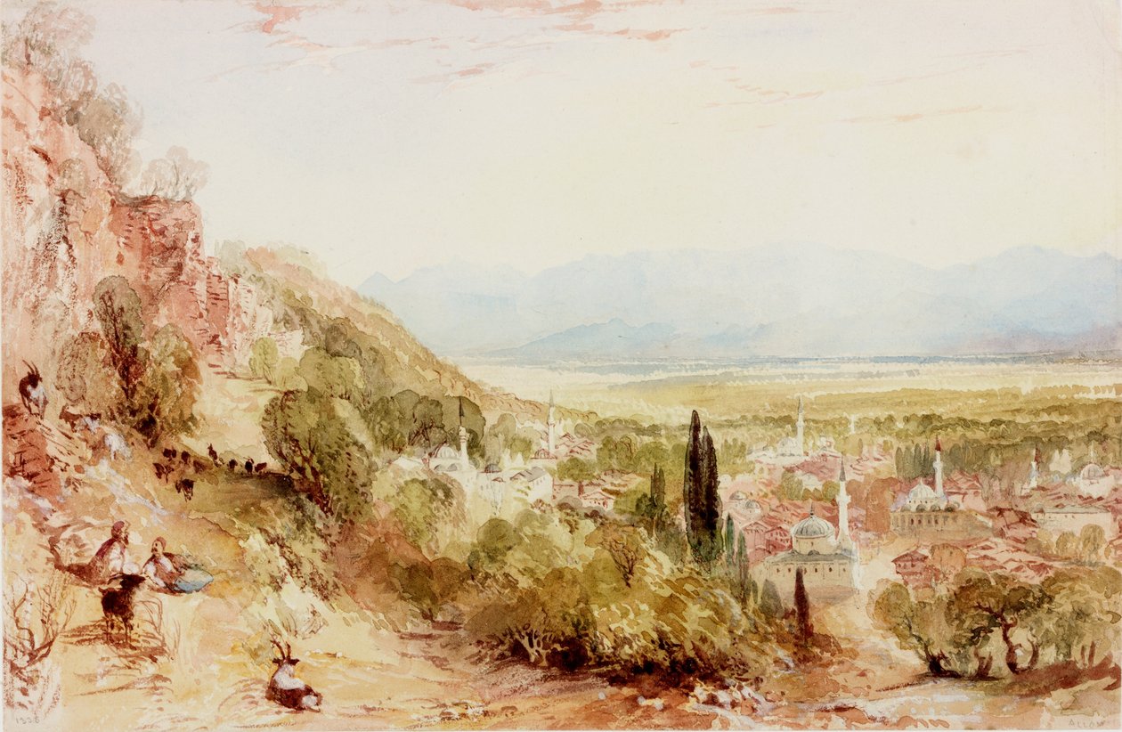 Plain of Meander, Malá Asie (bc a wc na papíře) od Thomas Allom