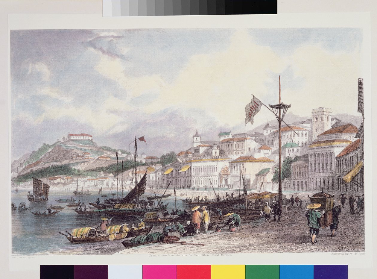 Pria Grande, Macao, cca 1850 od Thomas Allom