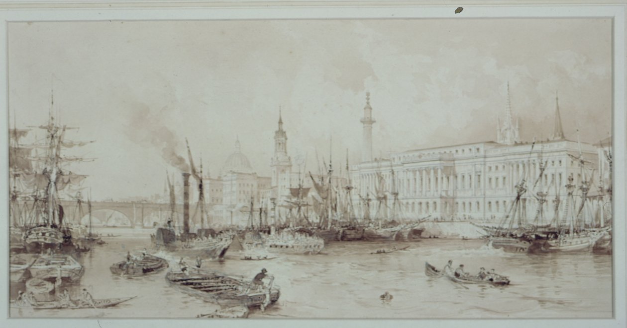 Londýnský přístav od Thomas Allom