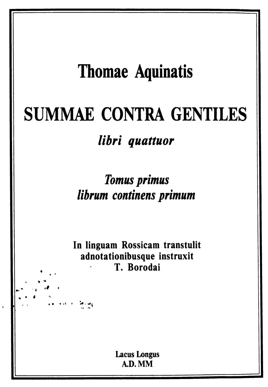 Vydání názvu od Thomas Aquinas
