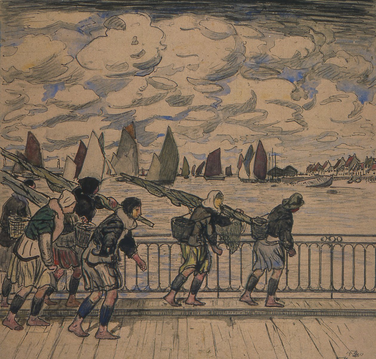 Shrimpers Returning, Etaples od Thomas Austen Brown