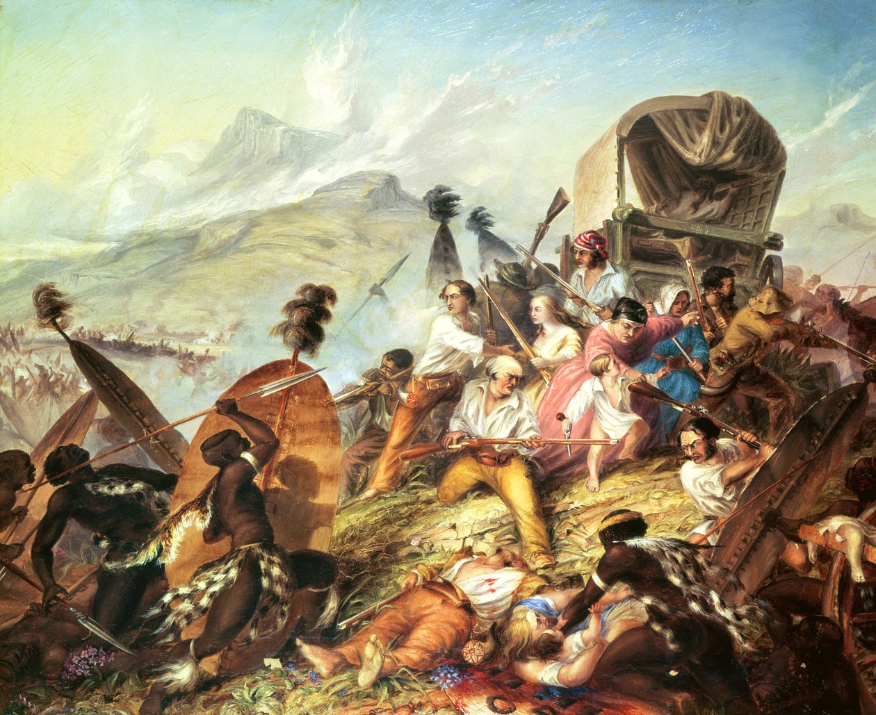 Bitva u Blauwkrantz, 1838 od Thomas Baines