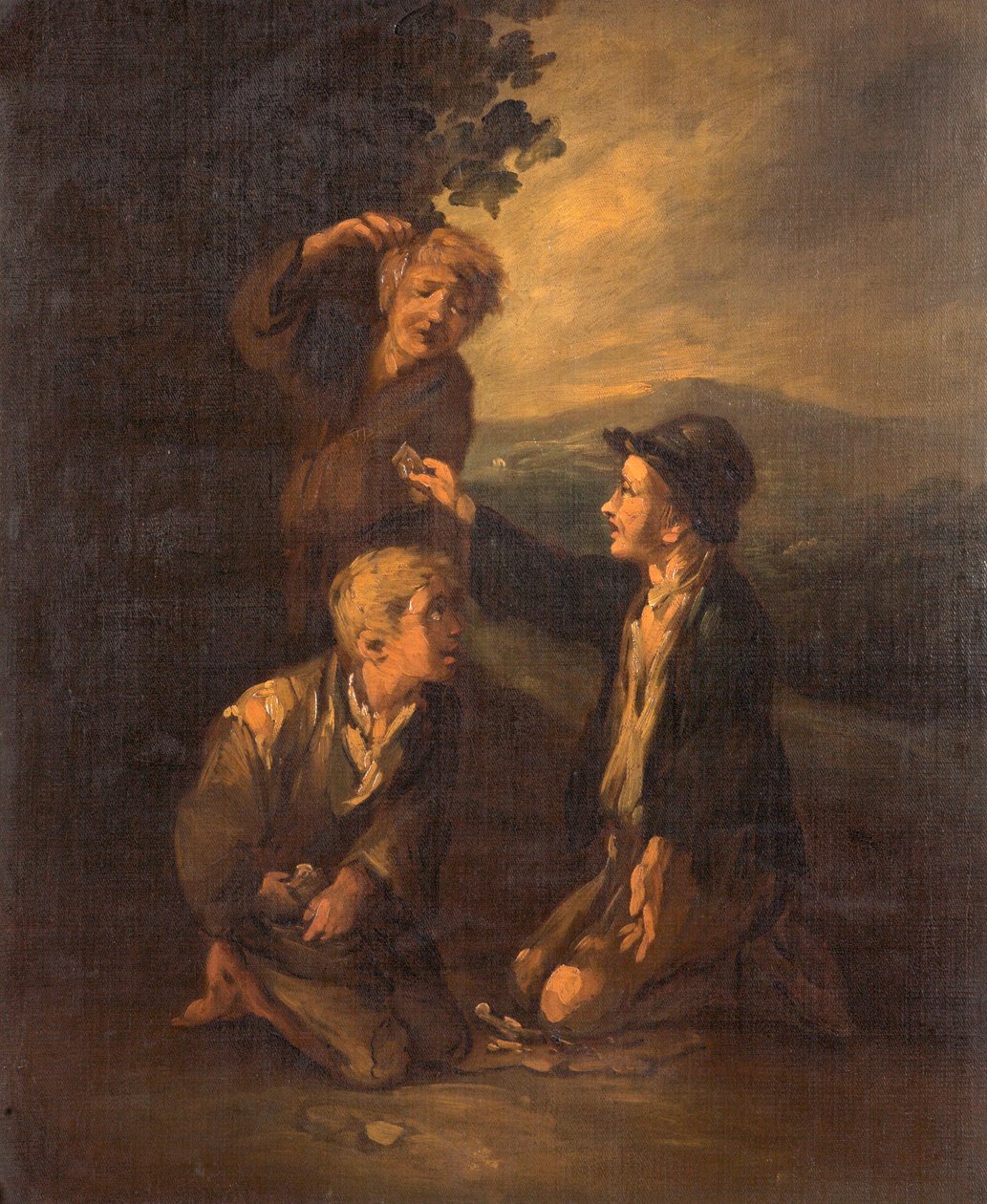 Chlapci hrají kloubní kosti od Thomas Barker of Bath