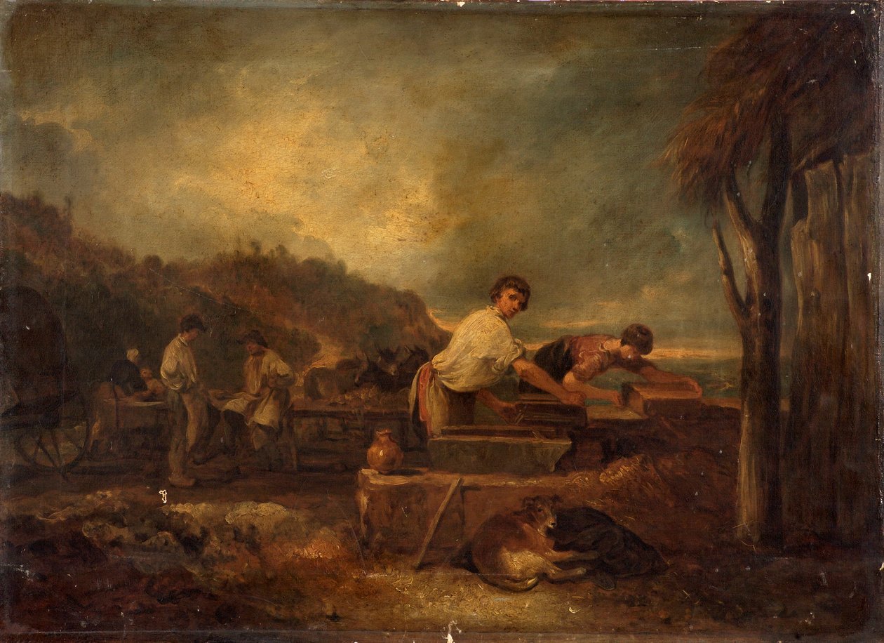 Krajina se zednáři v práci od Thomas Barker of Bath