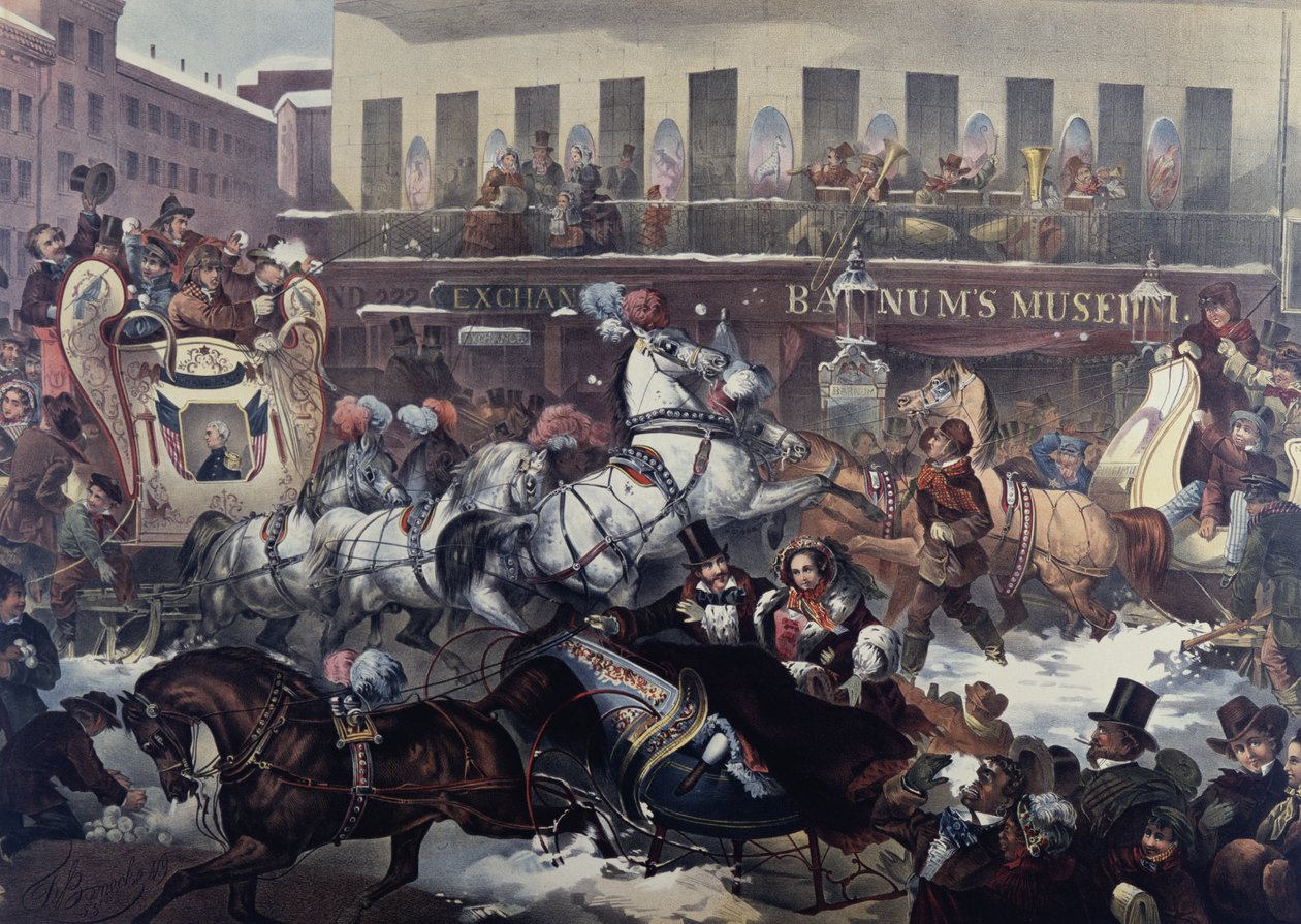 Sáňkování v New Yorku 1855 od Thomas Benecke