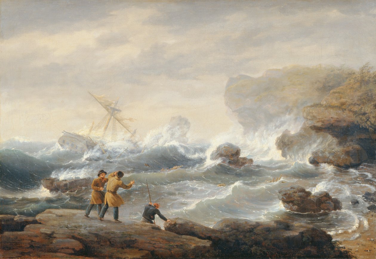 Ztroskotání, 1829 od Thomas Birch