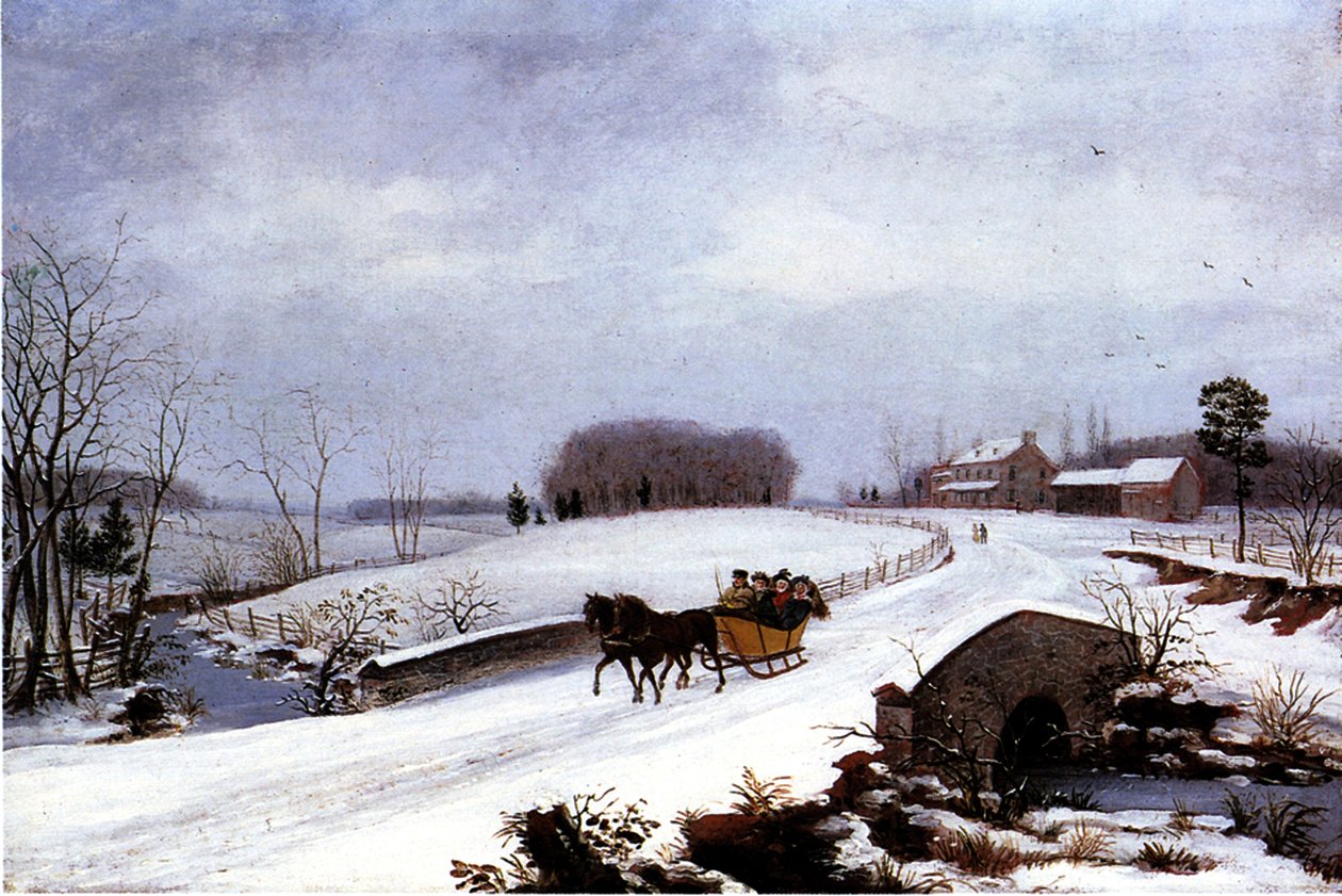 Sáně v zimě, 1832 od Thomas Birch