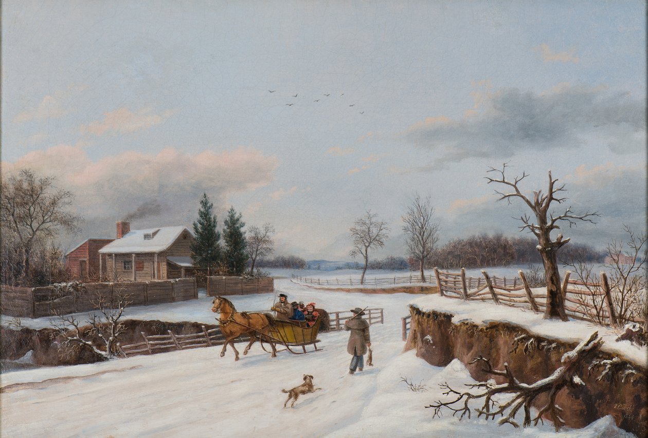 Sáňkařská scéna poblíž Philadelphie, 1841 od Thomas Birch
