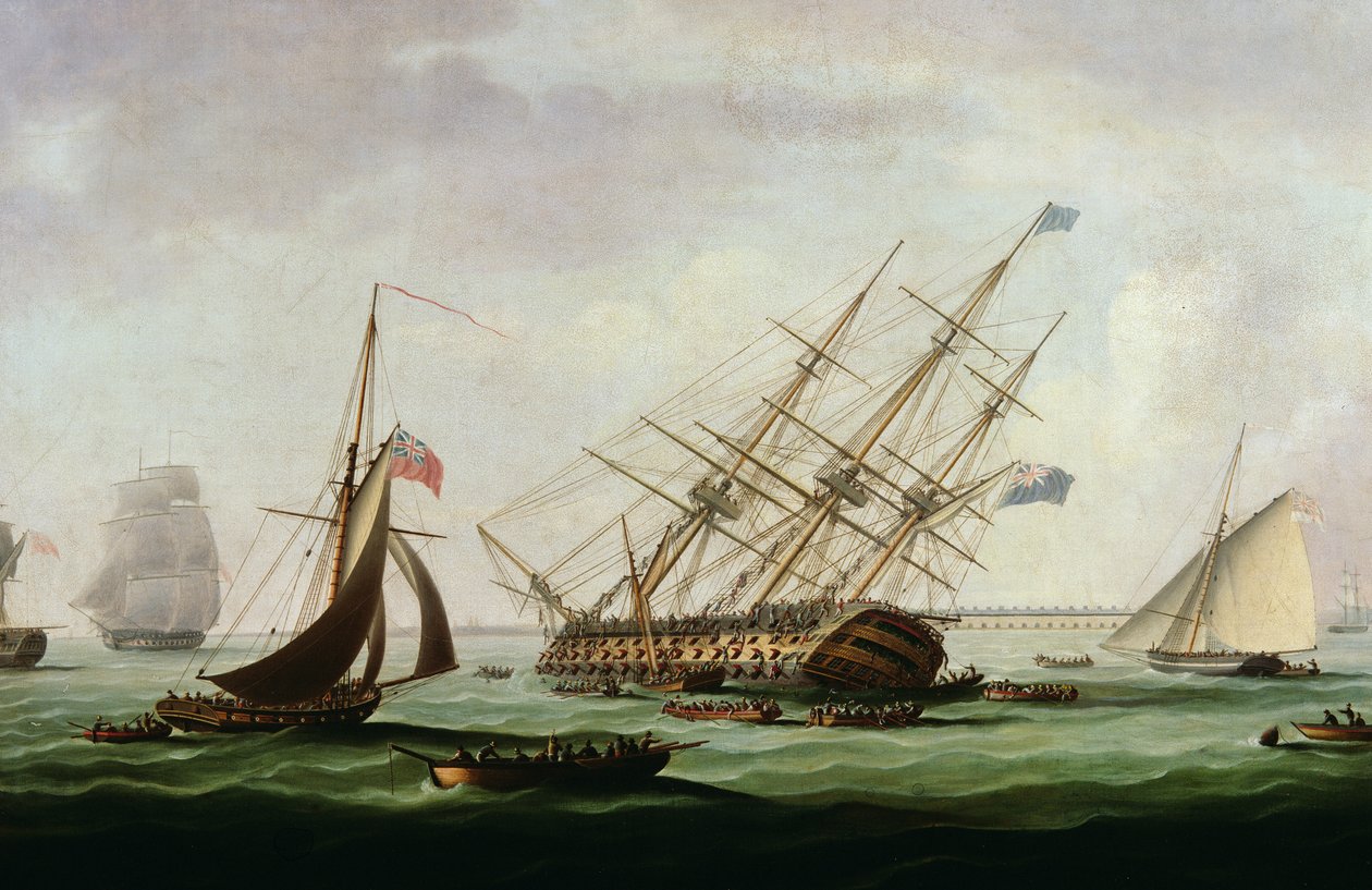 Potopení Royal George od Thomas Buttersworth