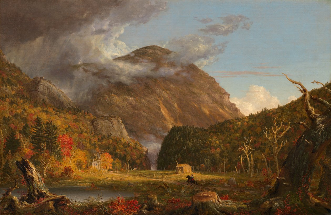 Pohled na horský průsmyk zvaný Zářez Bílých hor (Crawford Notch) od Thomas Cole