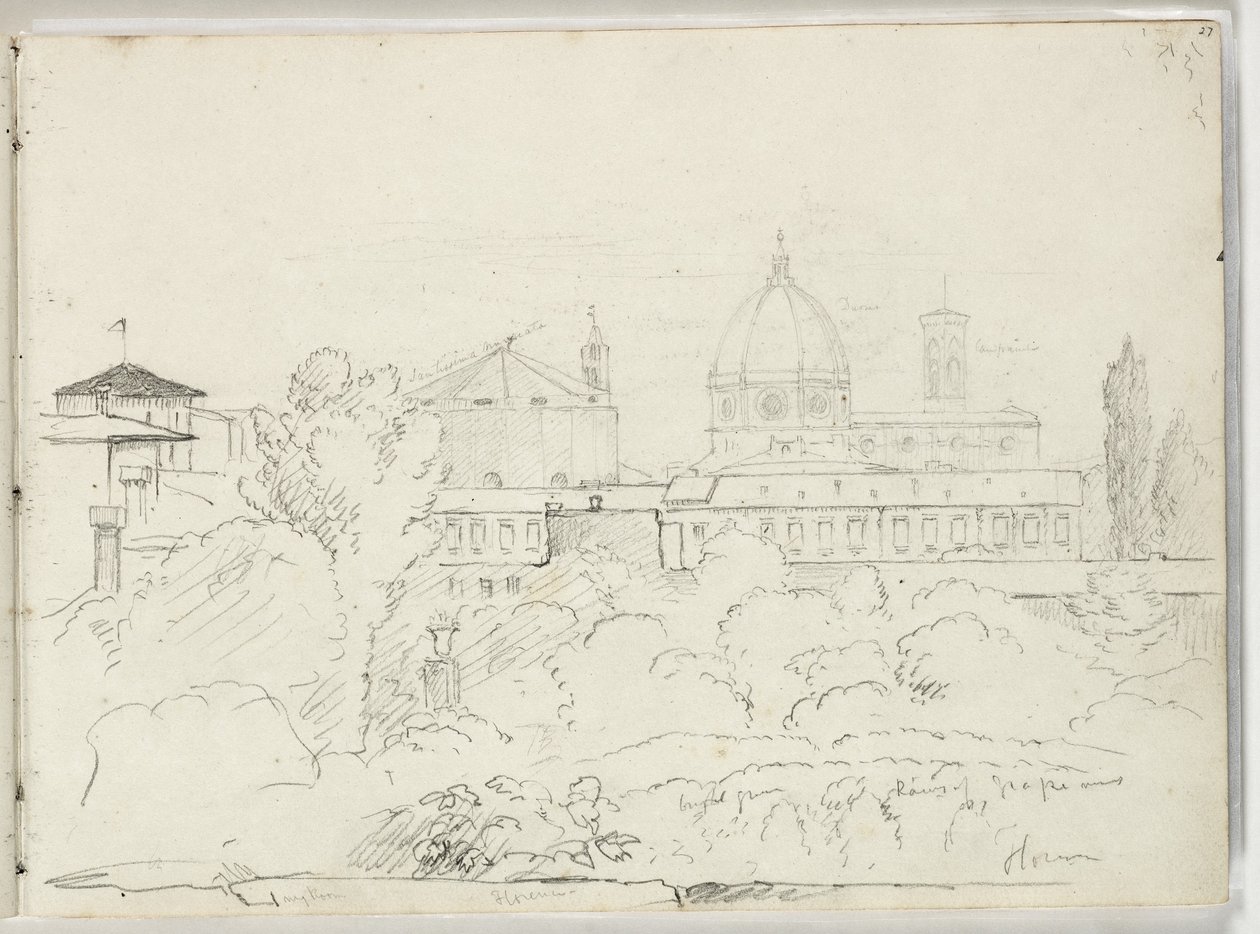 Florencie s výhledy na Duomo a Campagnale, 1831 od Thomas Cole