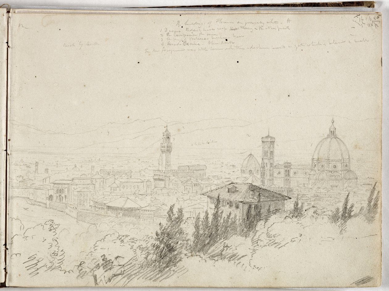 Panorama Florencie, kolem roku 1831 od Thomas Cole