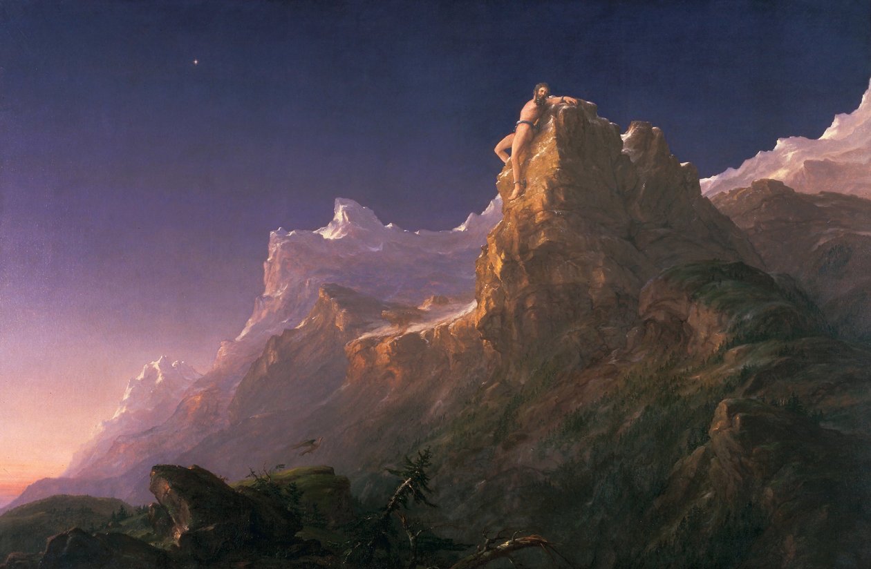 Prometheus vázán od Thomas Cole