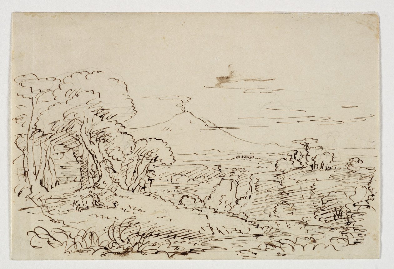 Prosperine Gathering Flowers in the Vale of Enna, c.184647 (pero a inkoust přes tužku na papíře) od Thomas Cole
