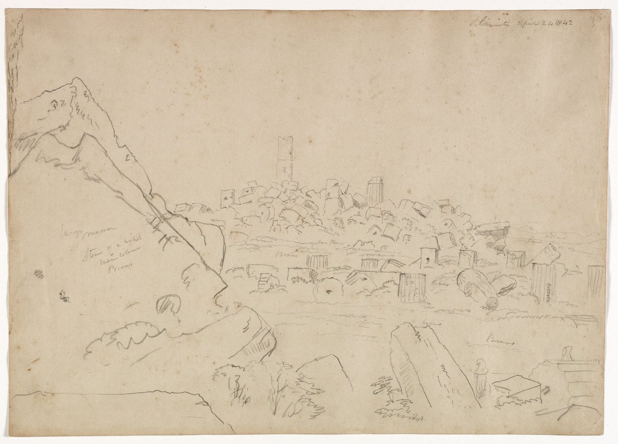 Selinute, Sicílie, 1842 od Thomas Cole