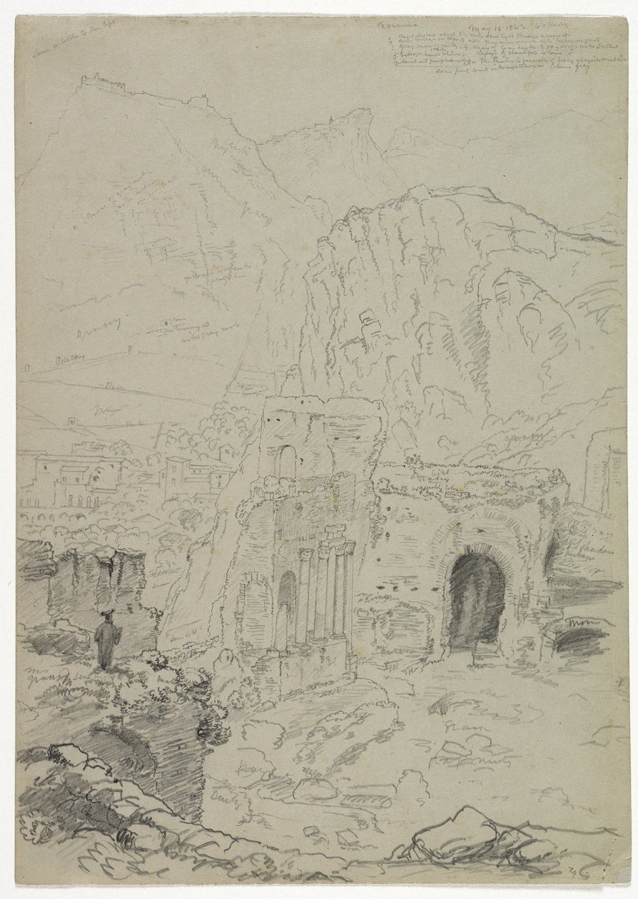 Taormina, Sicílie, 1842 od Thomas Cole